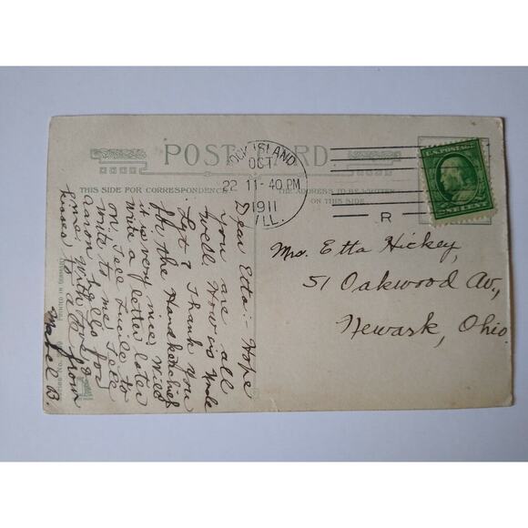 Halloween Postcard Winsch Back Owl Seated On Crescent Moon 2399 Gottschalk 1911 - Picture 5 of 5